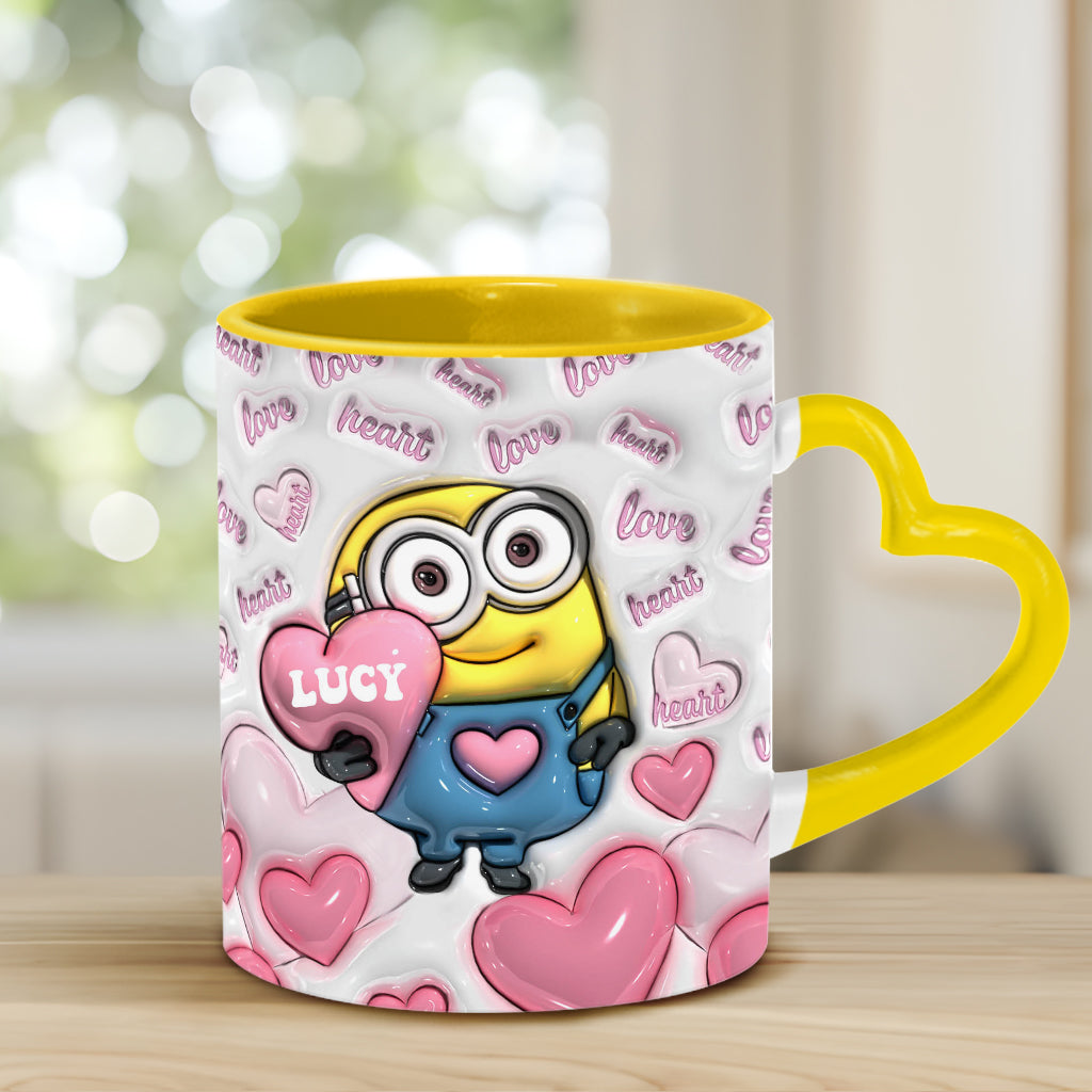 You're One In A Minion - Personalized Heart Handle Mug