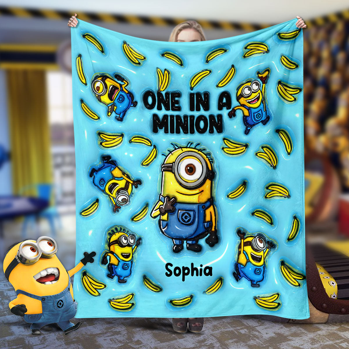 One In A Minion - Personalized Blanket