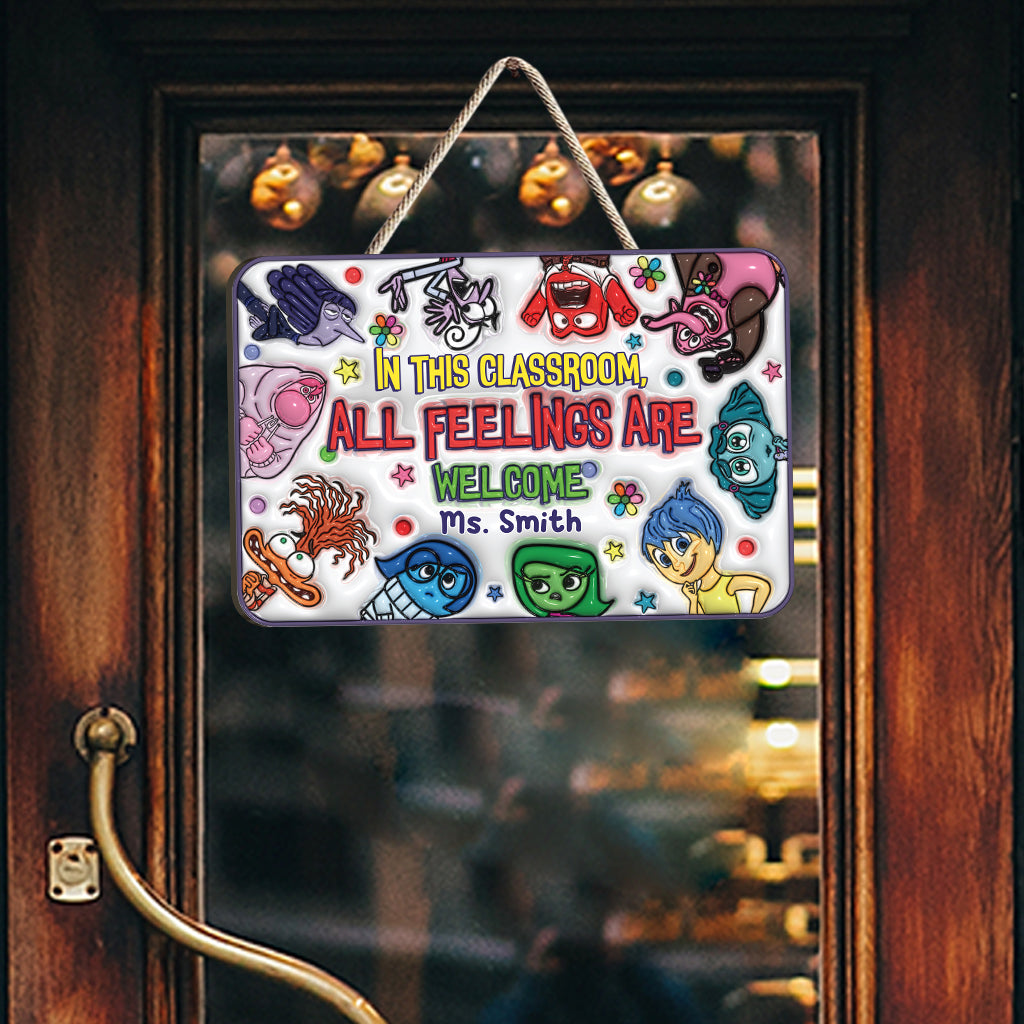 In This Classroom Whatever You Feel Is Valid - Personalized Custom Shaped Wood Sign