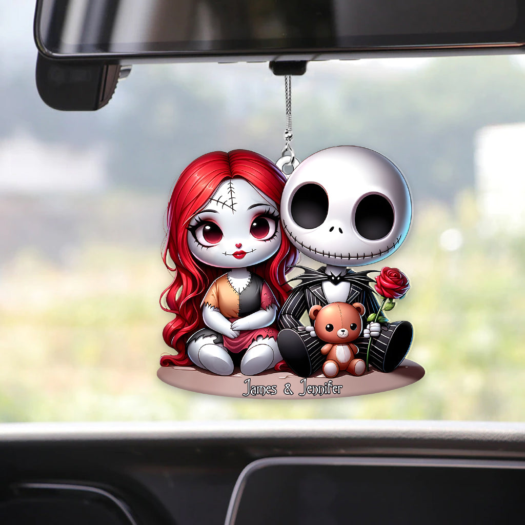 Cute Nightmare Chicano Couple - Personalized Nightmare Transparent Car Ornament
