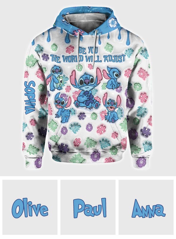 Be You The World Will Adjust - Personalized Autism Awareness All Over Shirt