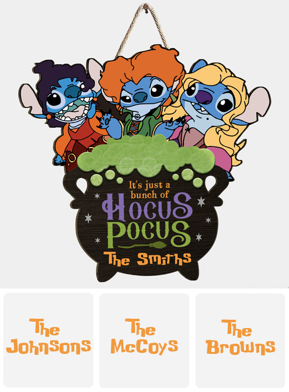 It's Just A Bunch Of Hocus Pocus - Personalized Ohana Custom Shaped Wood Sign