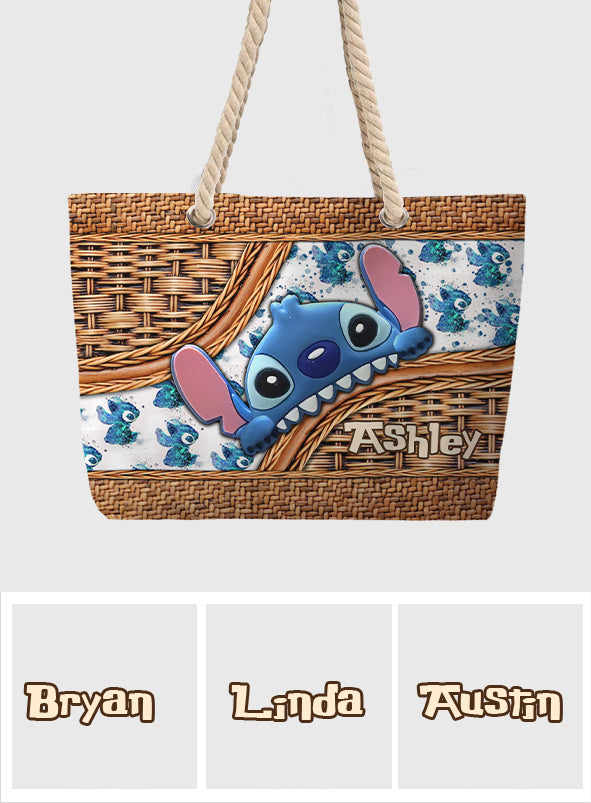 Cute Stitch - Personalized Ohana Beach Bag