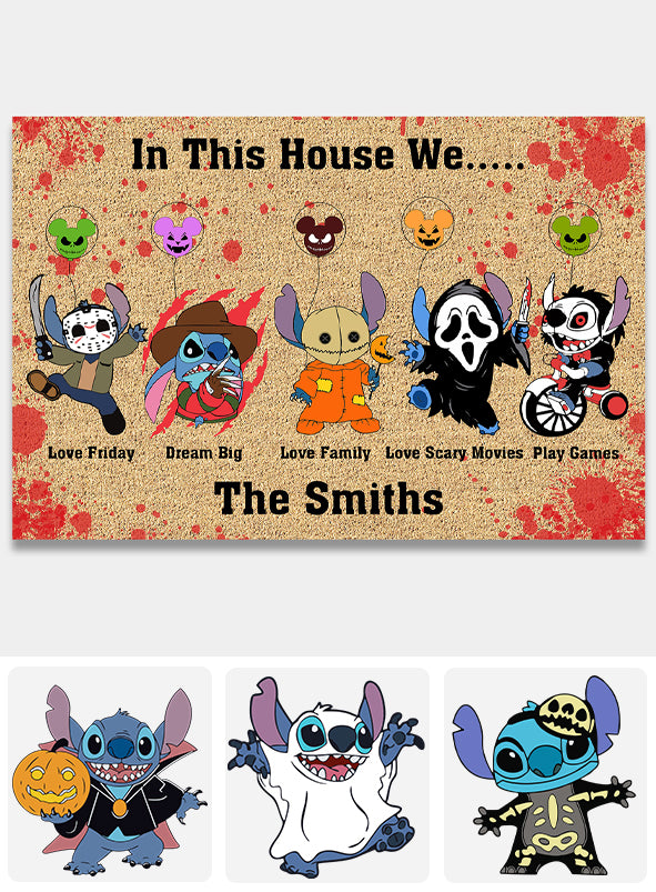 hlw A01 In This House - Personalized Ohana Doormat