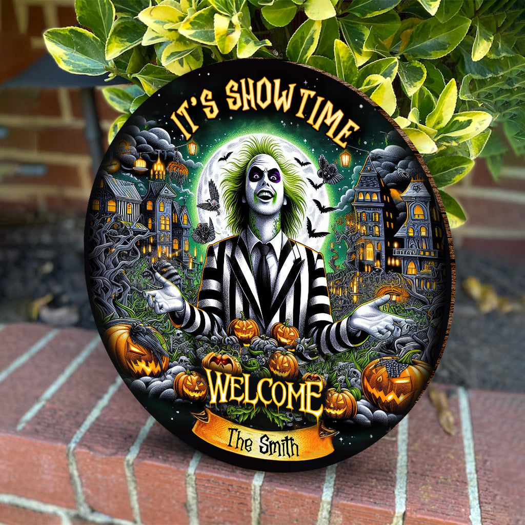 Welcome To The Show! - Personalized Round Wood Sign