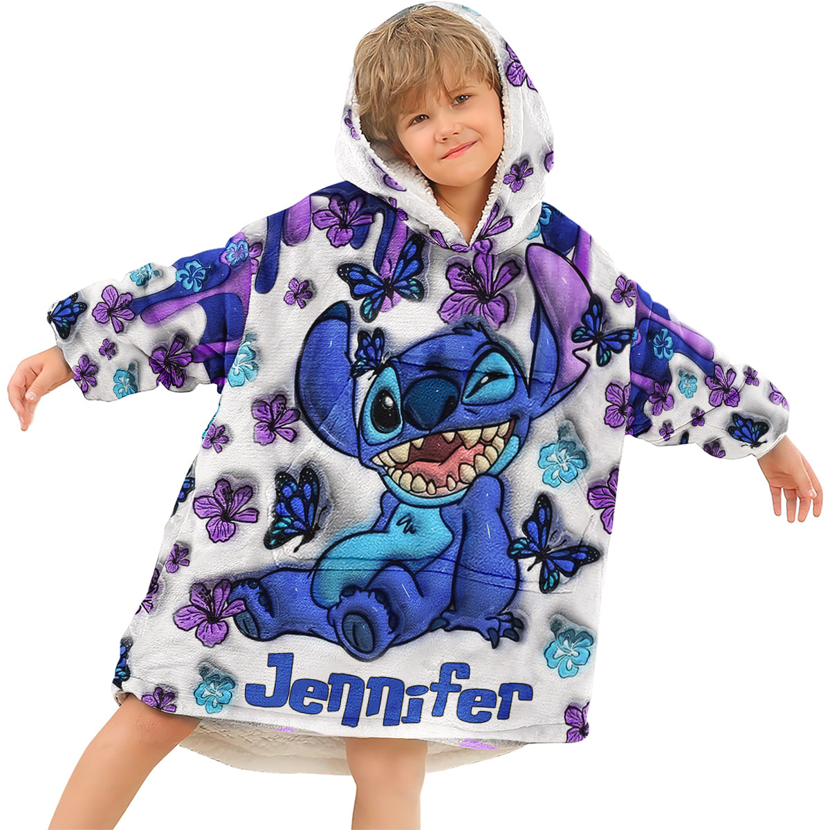 Purple Ohana - Personalized Ohana Blanket Hoodie
