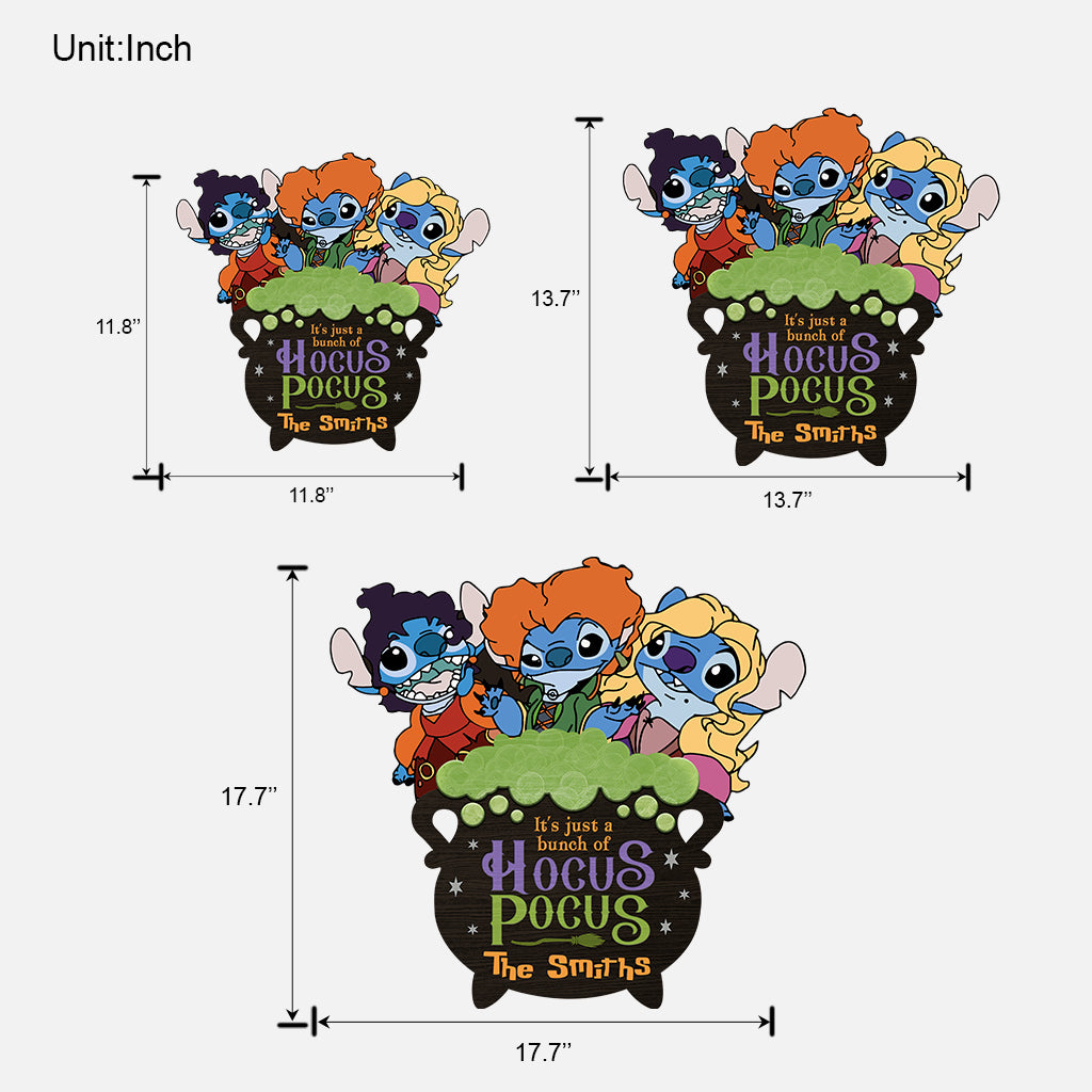 It's Just A Bunch Of Hocus Pocus - Personalized Ohana Custom Shaped Wood Sign