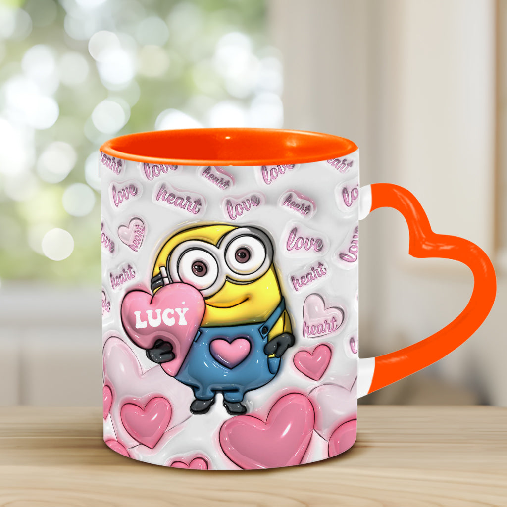 You're One In A Minion - Personalized Heart Handle Mug