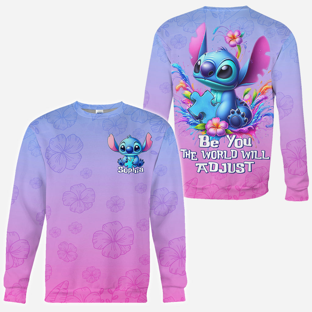 Be You The World Will Adjust - Personalized Autism Awareness All Over Shirt