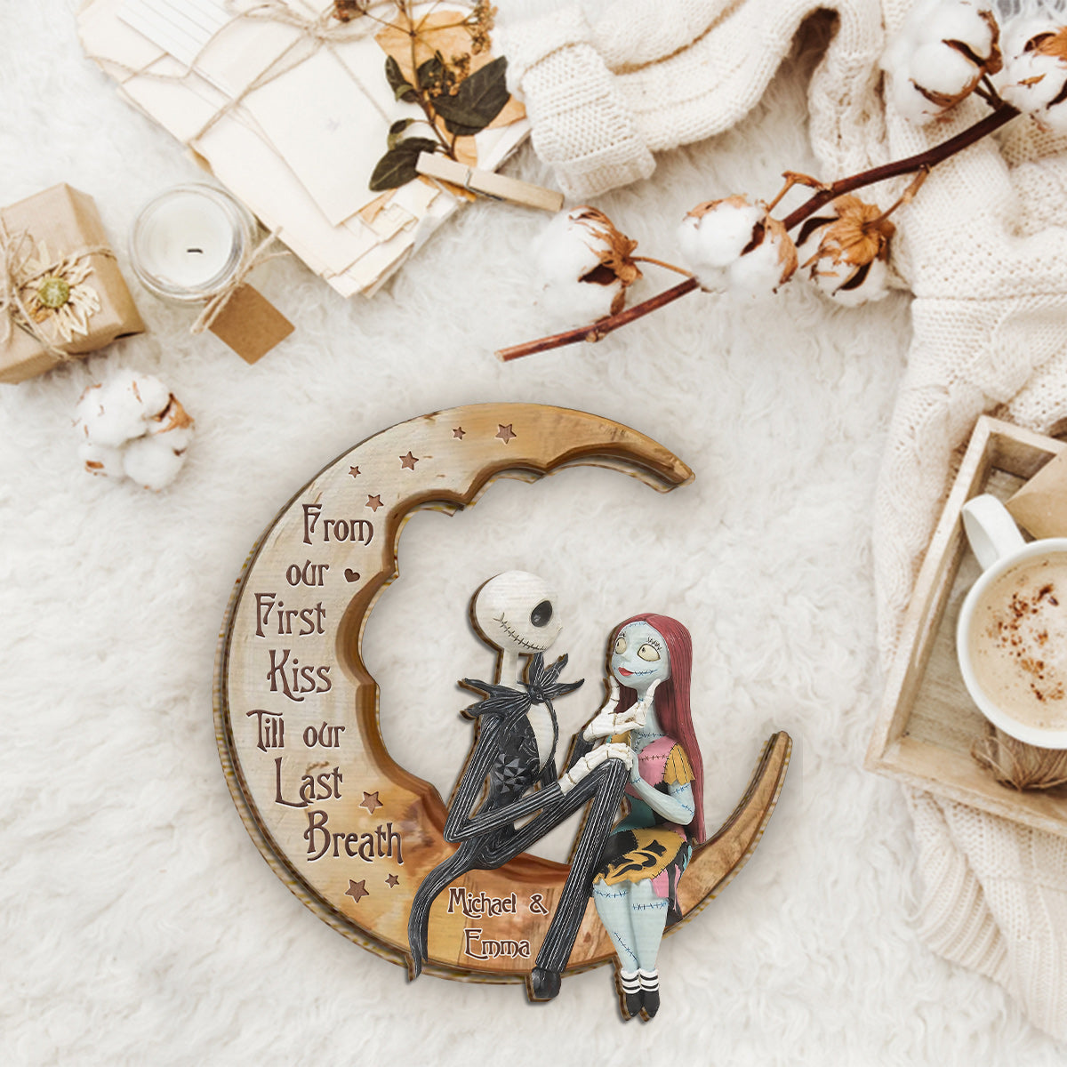 From Our First Kiss - Personalized Nightmare 2 Layered Wood Sign / Wood Plaque