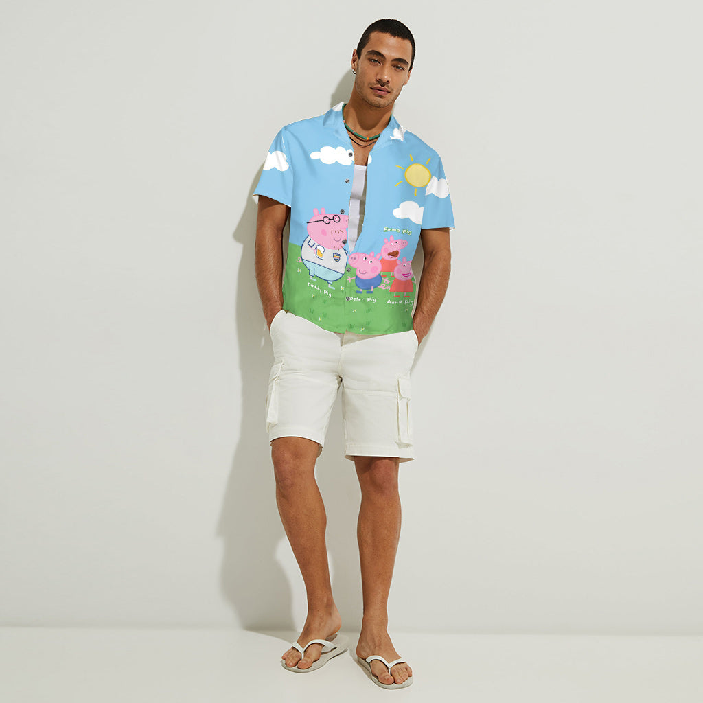 Daddy Pig - Personalized Pink Pig Hawaiian Shirt