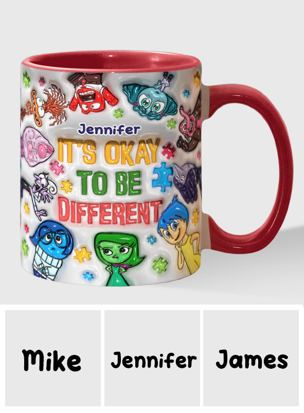 It's Ok To Be Different - Personalized Autism Awareness Accent Mug