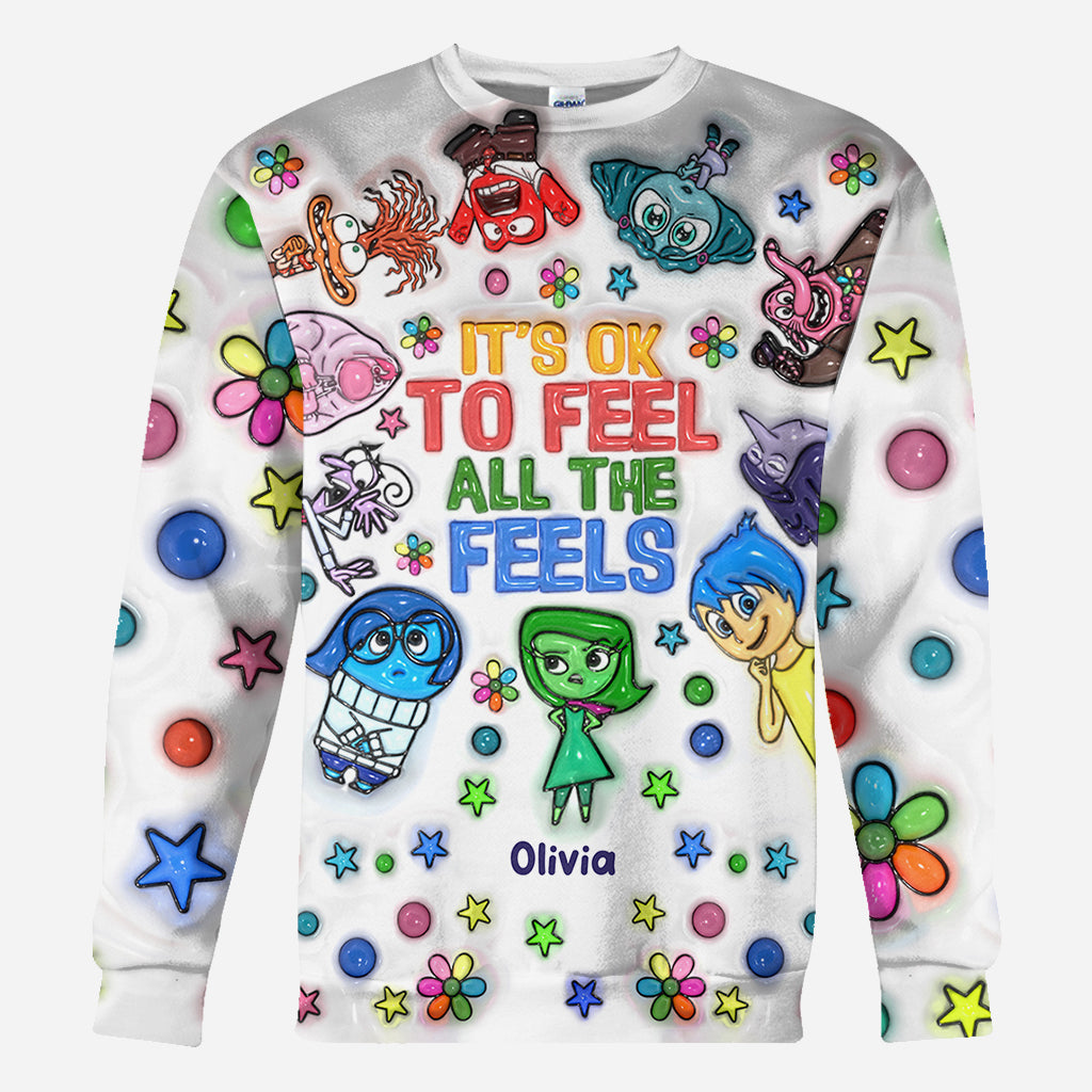 It's Ok To Feel All The Feels - Personalized All Over Shirt