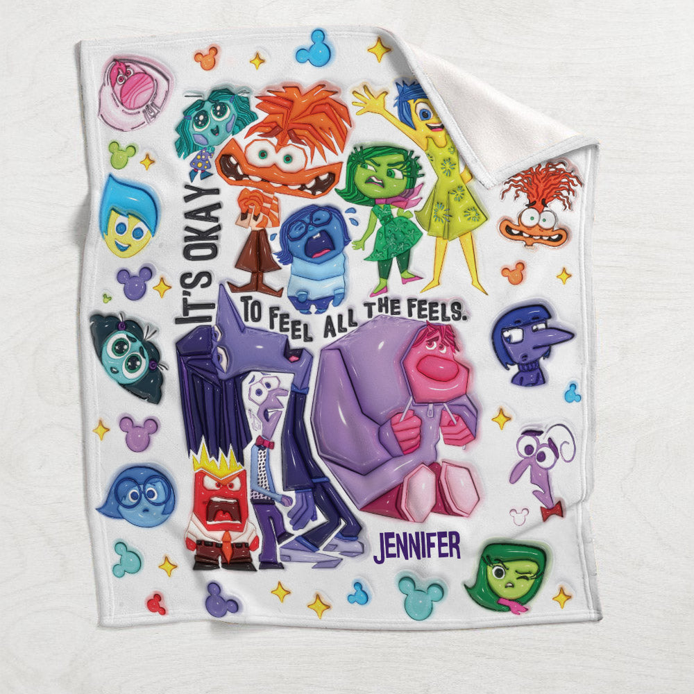It's Okay To Feel All The Feels - Personalized Blanket