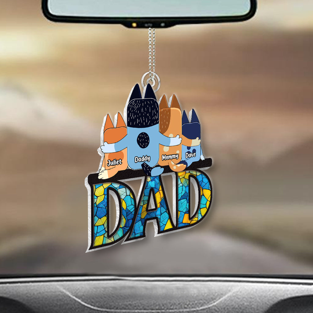 Cool Dad - Personalized Father Custom Shaped Car Ornament