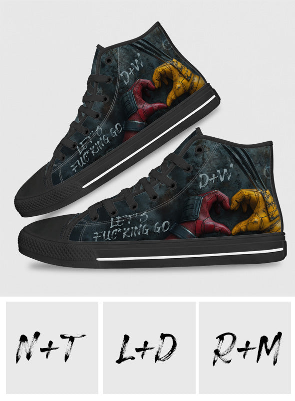 Let's Fu*cking Go - Personalized The Psychopath High Top Shoes