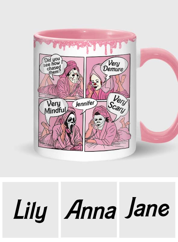Very Demure, Very Mindful, Very Spooky - Personalized Accent Mug