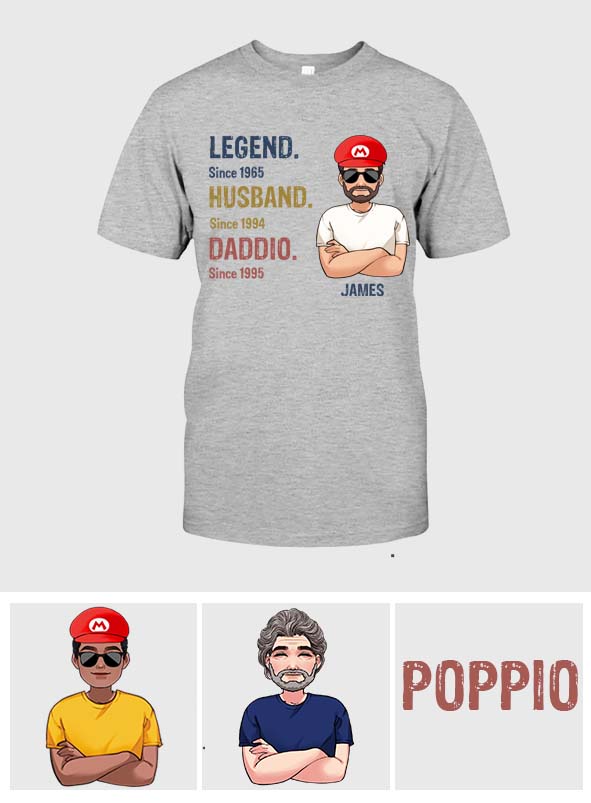 Legend Husband Daddio Poppio - Personalized Super Plumber T-shirt And Hoodie