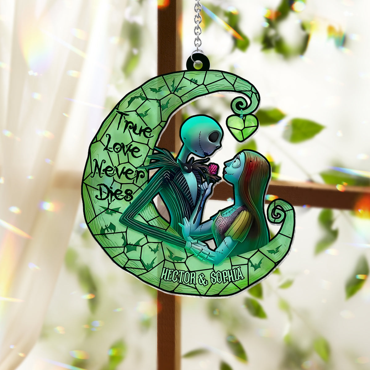 True Love Never Die - Personalized Nightmare Window Hanging Suncatcher Ornament