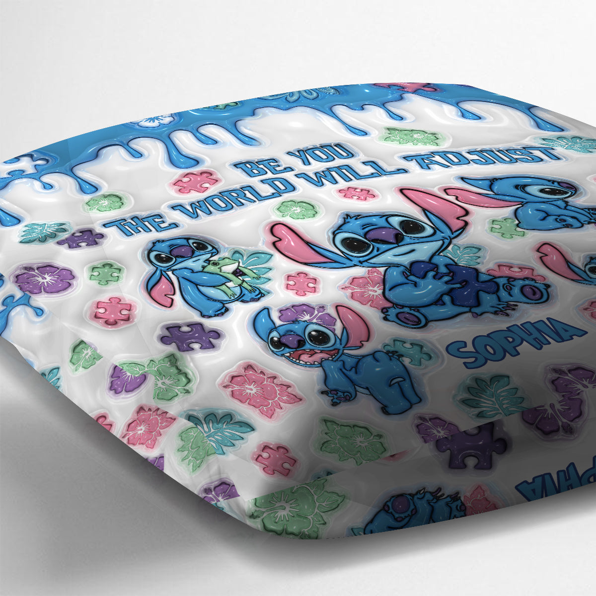 Be You The World Will Adjust - Personalized Autism Awareness Throw Pillow