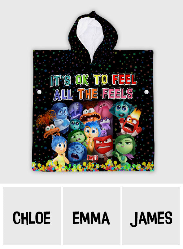 Your Feelings Are Valid - Personalized Kid Hooded Towel Poncho
