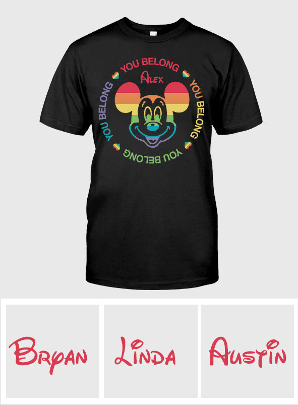 You Belong Mouse Ears Pride - Personalized LGBT Support T-shirt And Hoodie