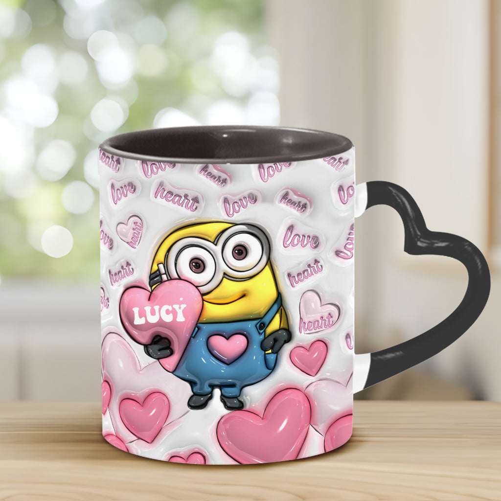 You're One In A Minion - Personalized Heart Handle Mug