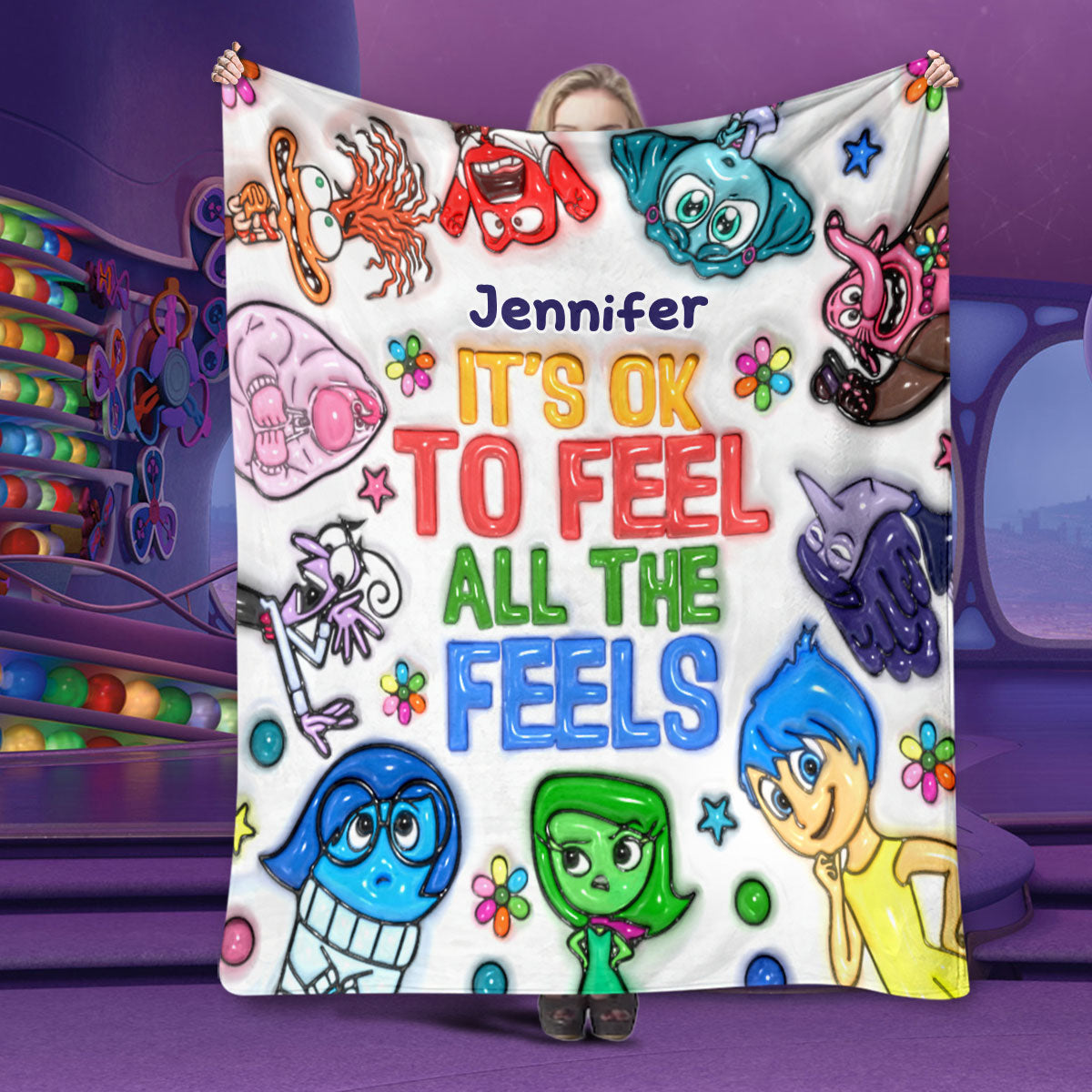It's Ok To Feel All The Feels - Personalized Blanket