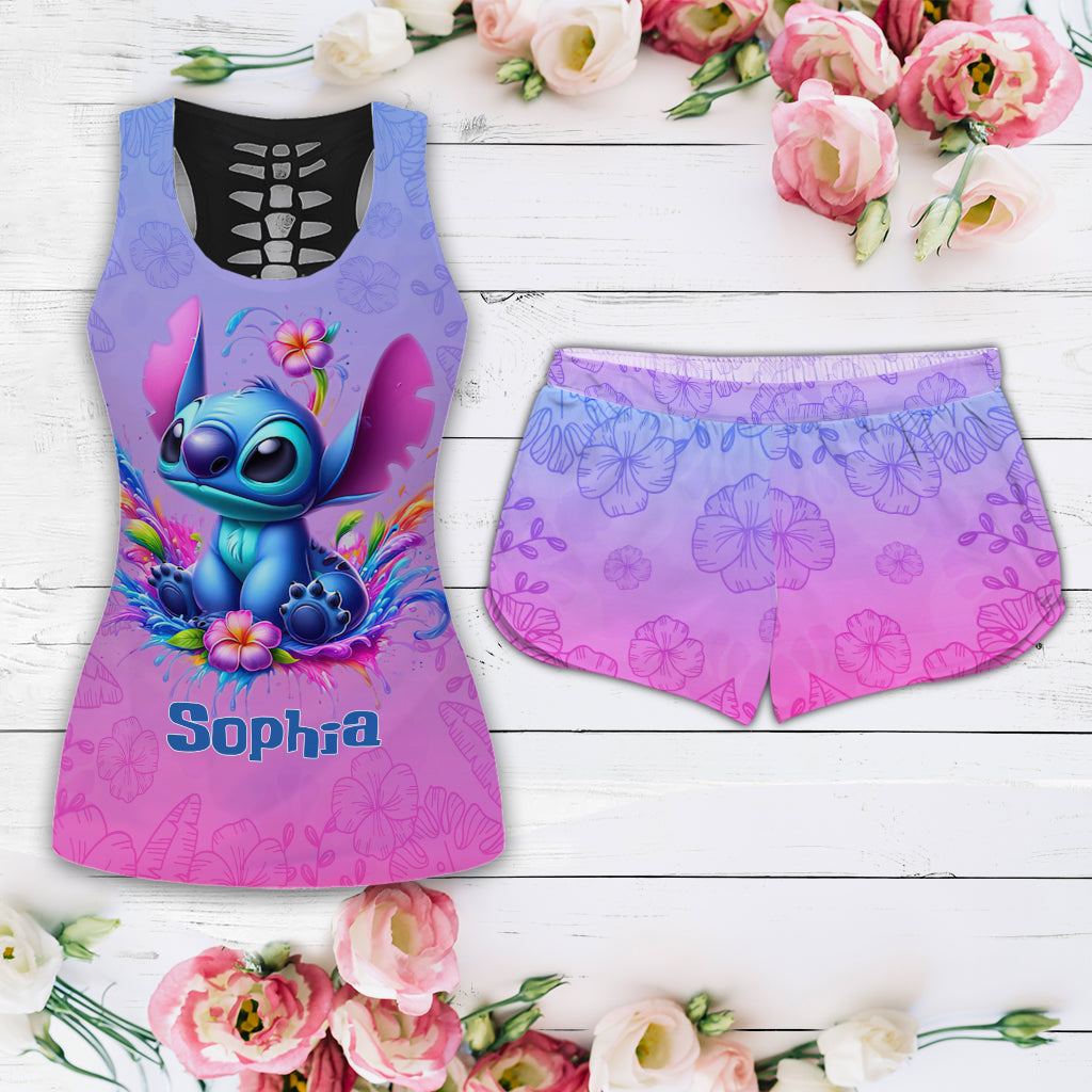 Ohana Means Family - Personalized Ohana Hollow Tank Top and Women Shorts
