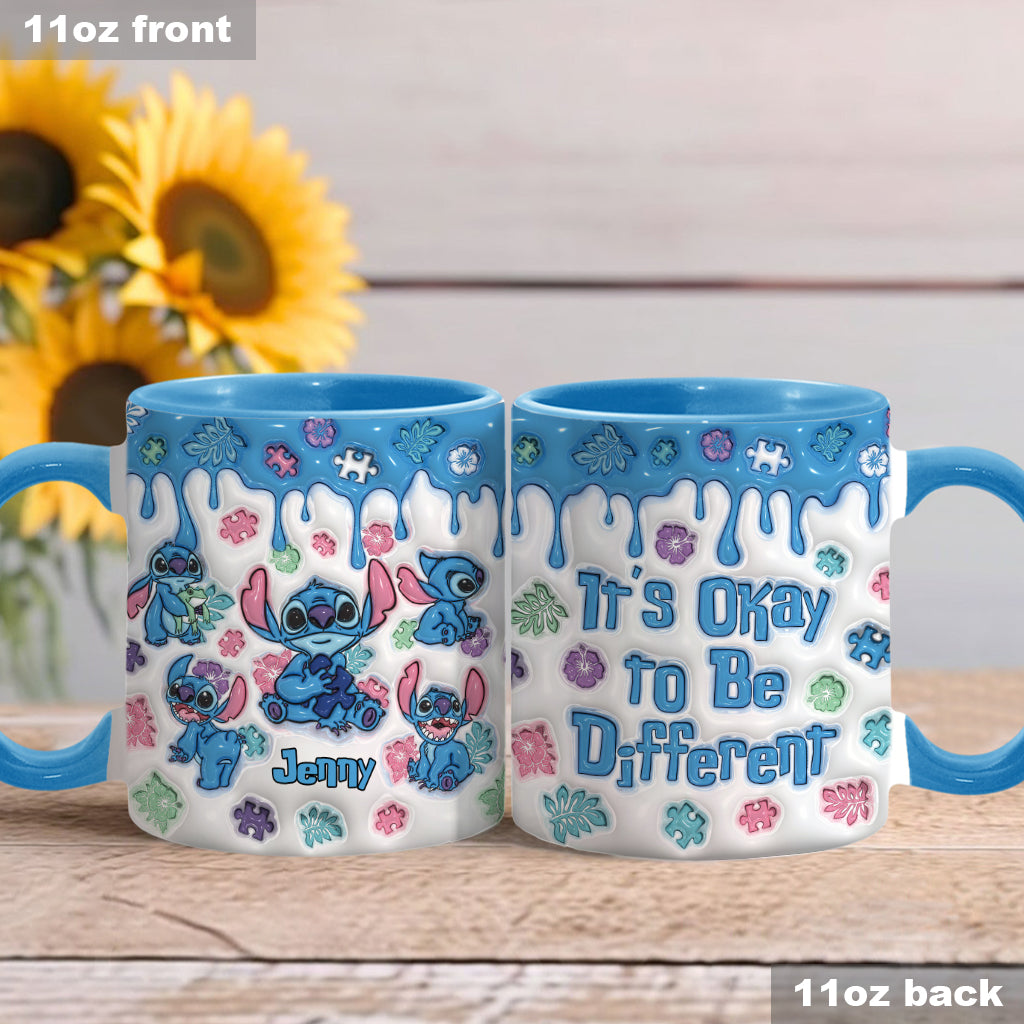 It's Ok To Be Different - Personalized Autism Awareness Accent Mug