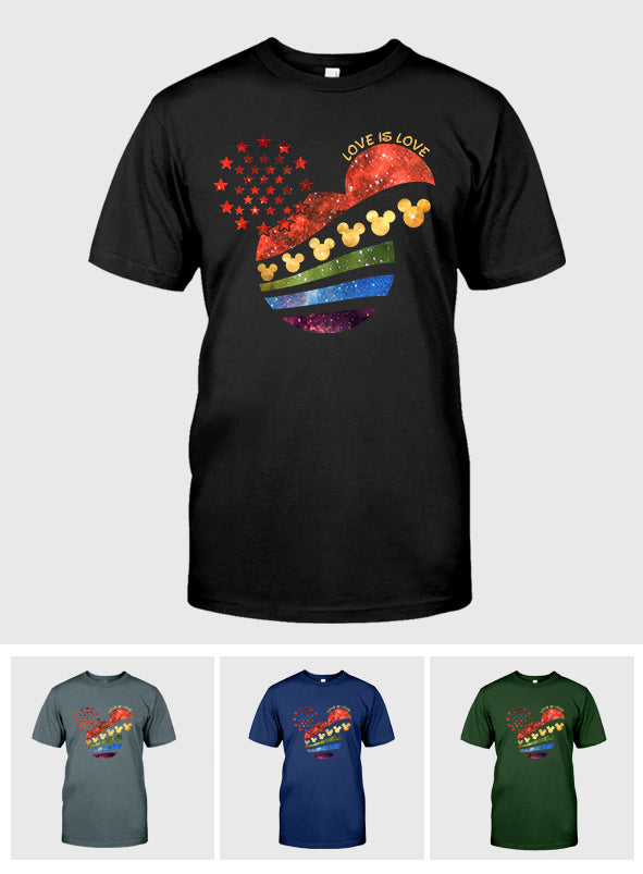 Mouse Head Galaxy Rainbow - LGBT Support T-shirt And Hoodie