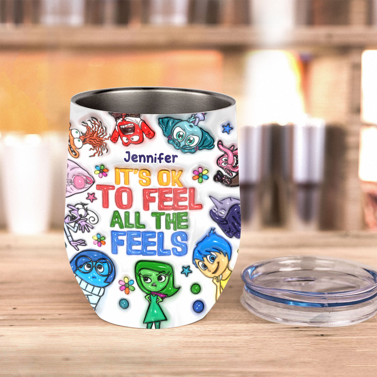 It's Ok To Feel All The Feels - Personalized Wine Tumbler