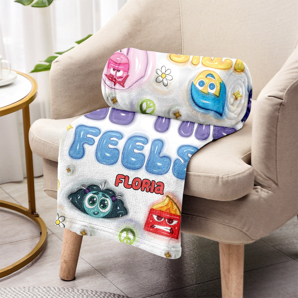 It's Okay To Feel All The Feels - Personalized Blanket