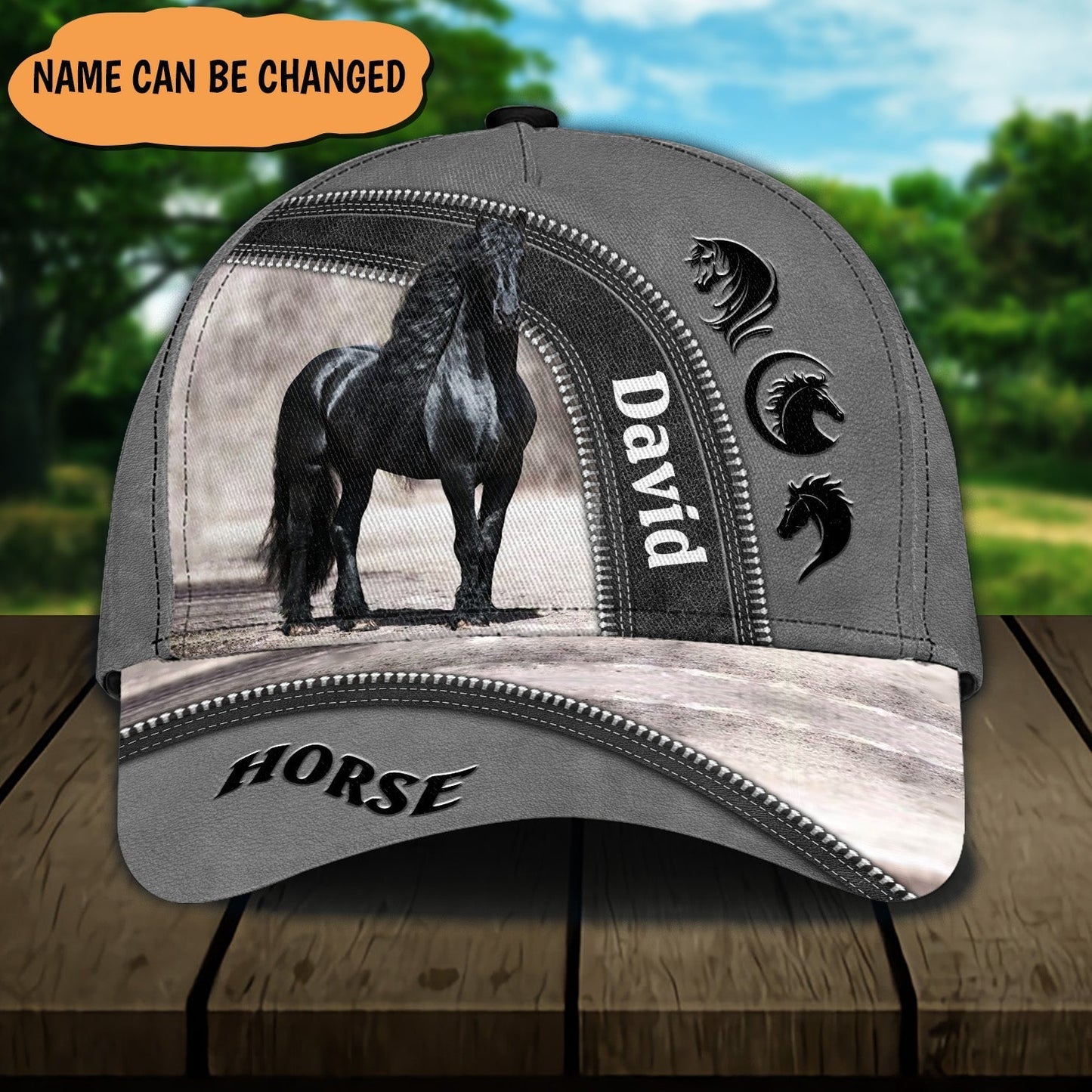 Black Horse - Personalized Horse Classic Cap 0823