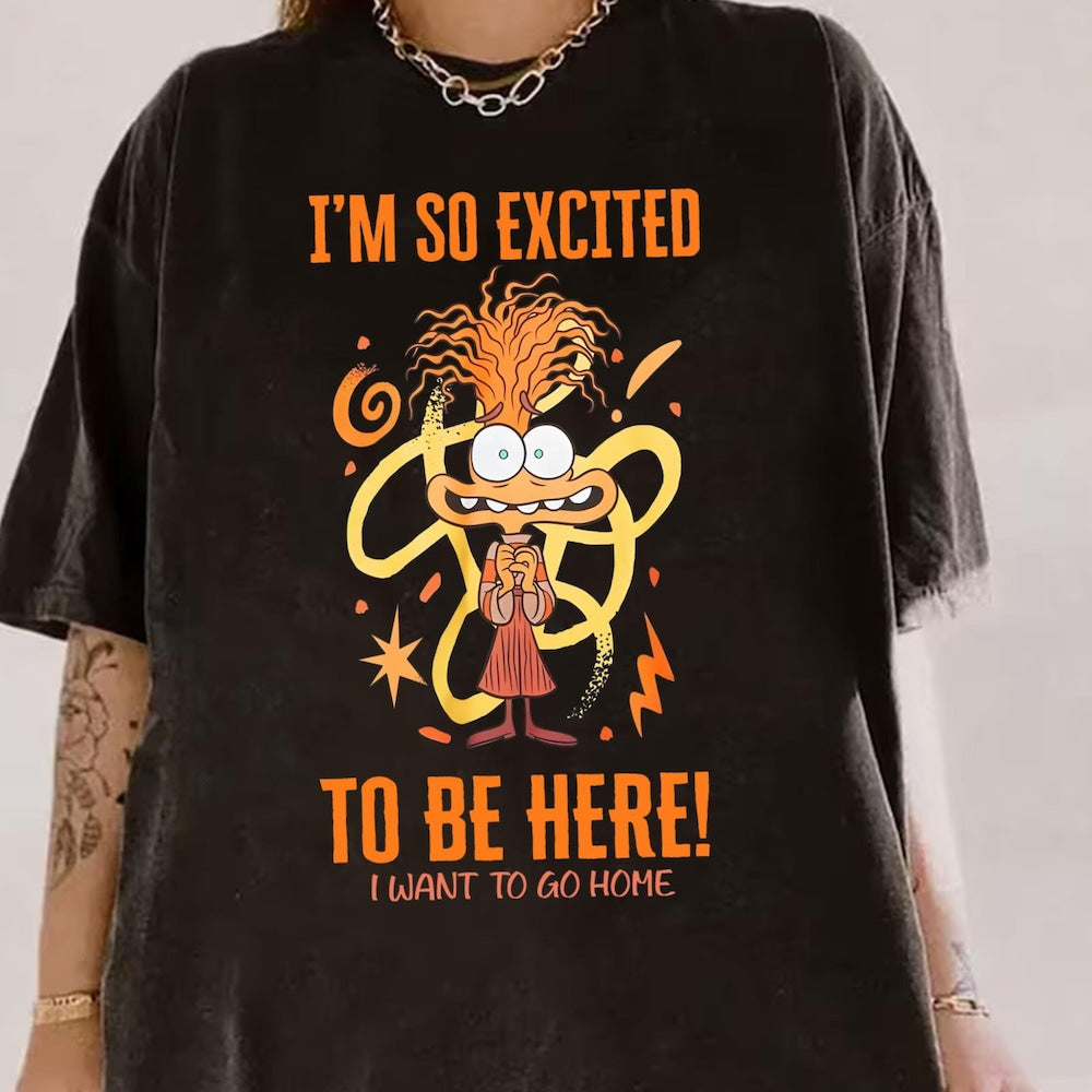 Vintage Anxiety I'M So Excited To Be Here I Want Go Home Shirt, Tee, Inside 0Ut Emotion, Trip T-shirt & Hoodie