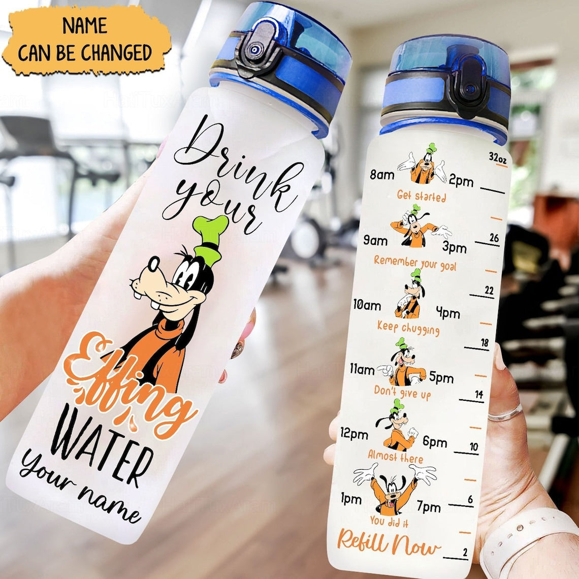Drink Your Effing Water - Personalized Mouse Water Tracker Bottle 0823