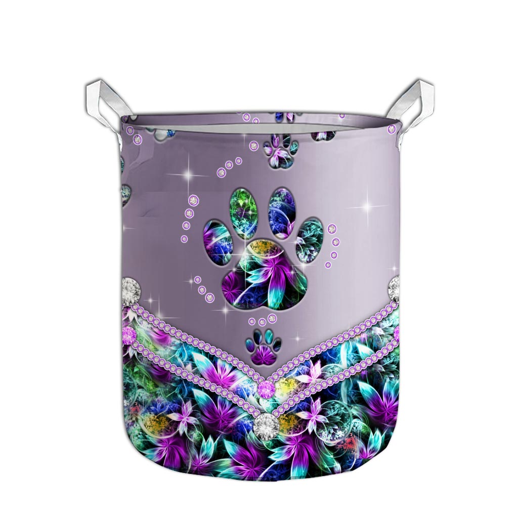 Love Dogs Metal Pattern Print Dog Storage Basket 0622