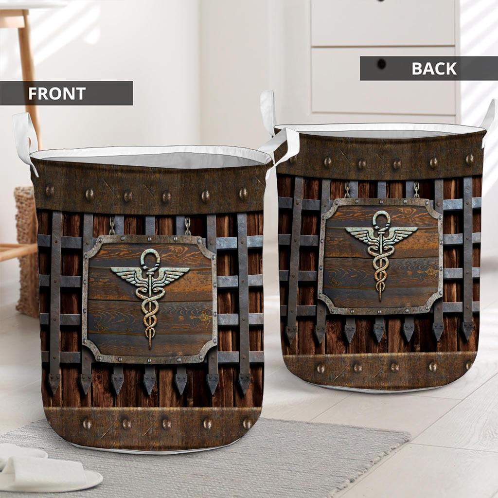 Nurse Metal Pattern Print Nurse Storage Basket 0622