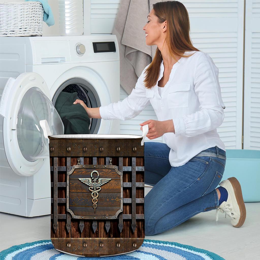 Nurse Metal Pattern Print Nurse Storage Basket 0622