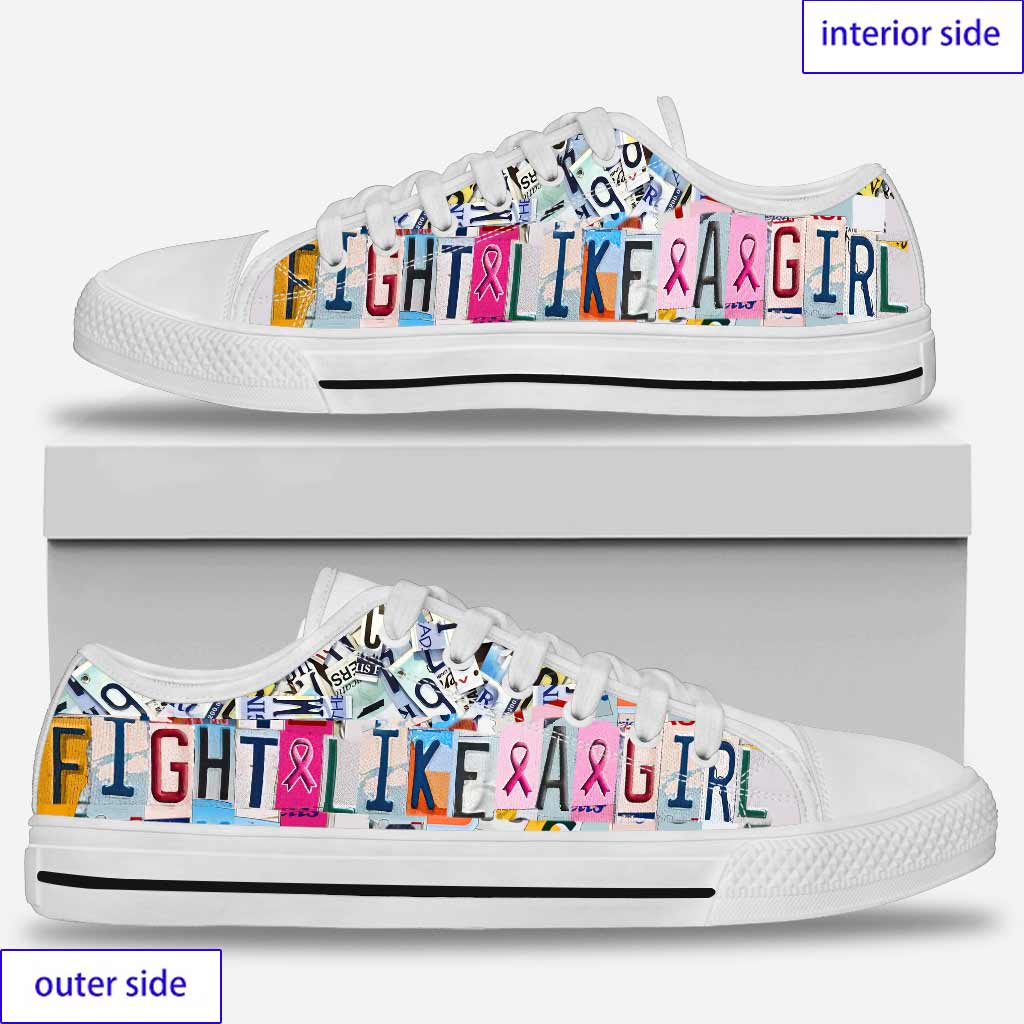 Fight Like A Girl Breast Cancer Awareness Low Top Shoes 0622