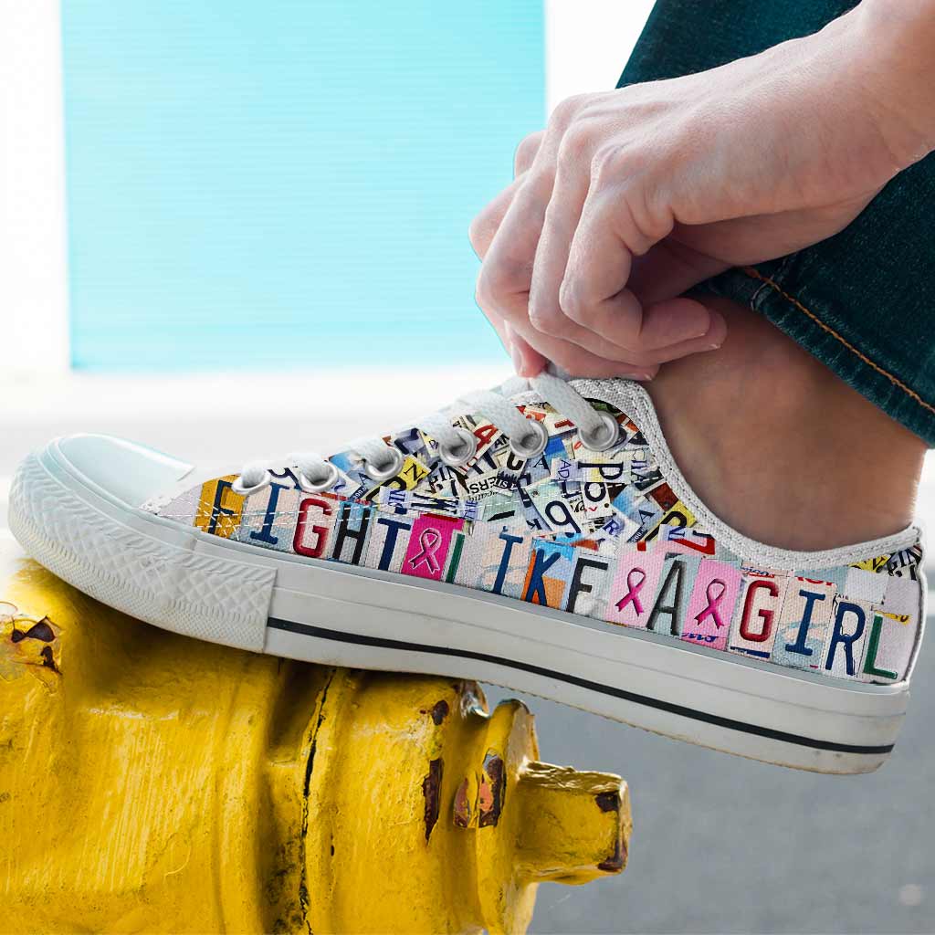 Fight Like A Girl Breast Cancer Awareness Low Top Shoes 0622