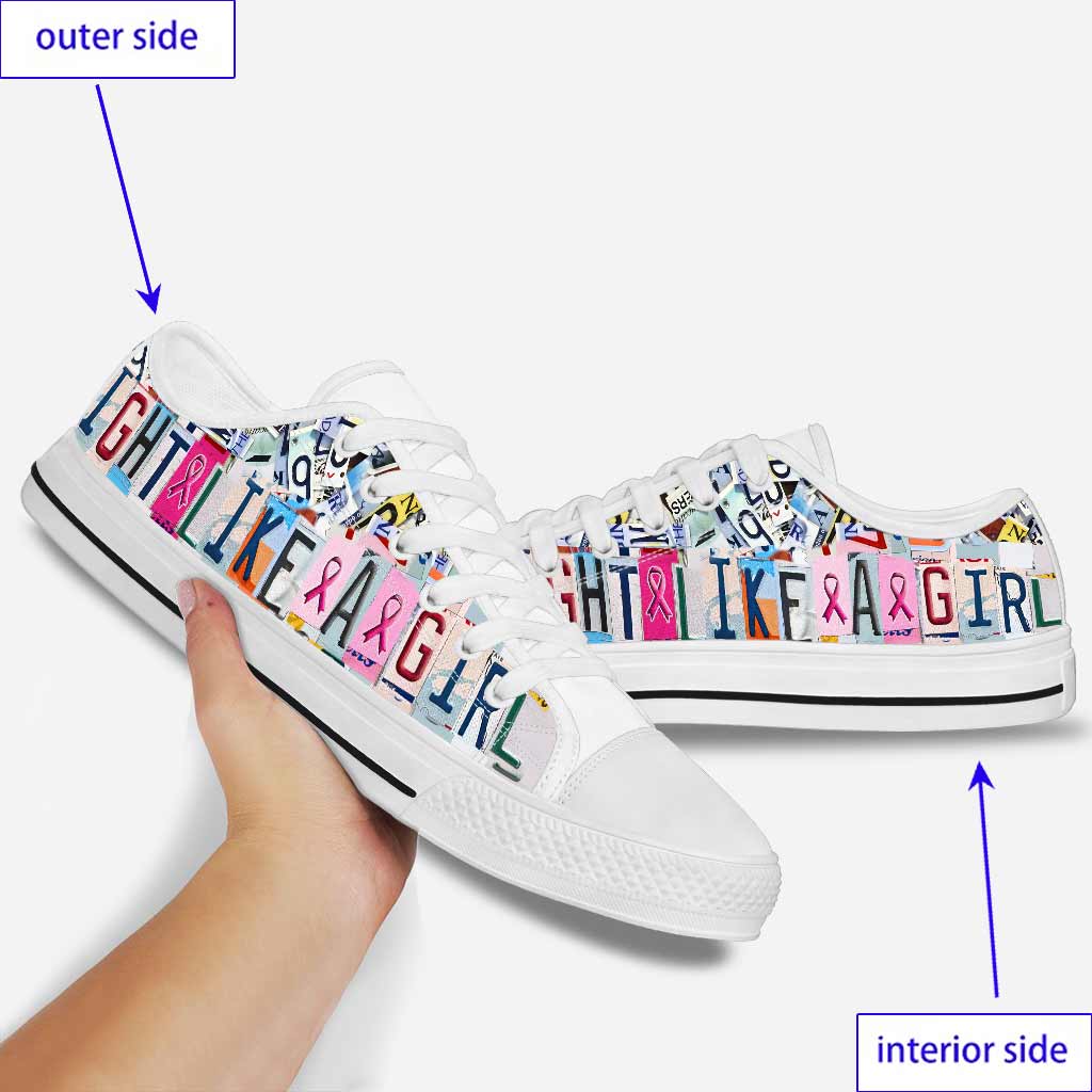 Fight Like A Girl Breast Cancer Awareness Low Top Shoes 0622
