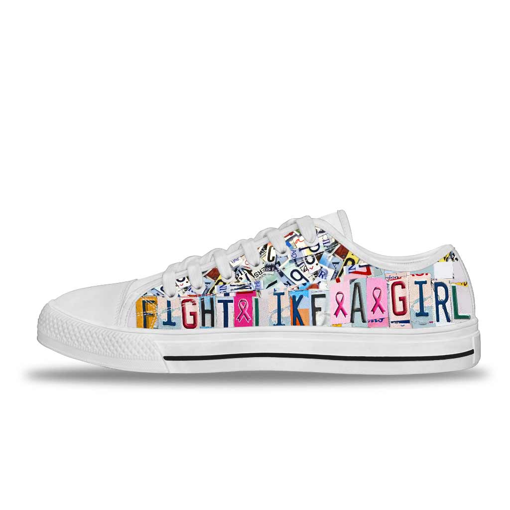 Fight Like A Girl Breast Cancer Awareness Low Top Shoes 0622