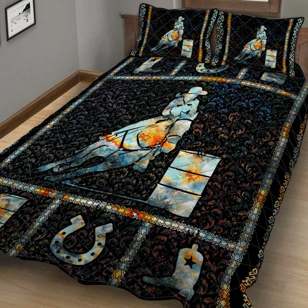 Horse Barrel Racing Horse Quilt Set 0622
