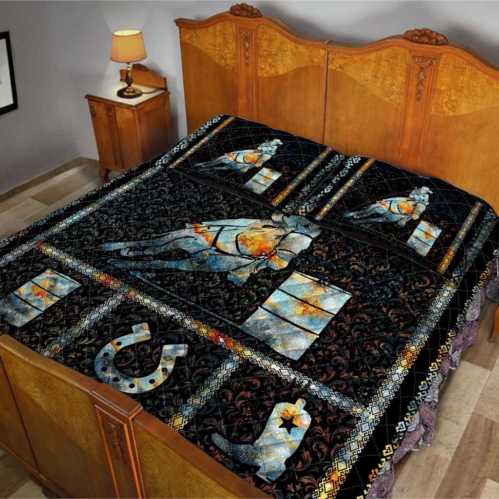 Horse Barrel Racing Horse Quilt Set 0622