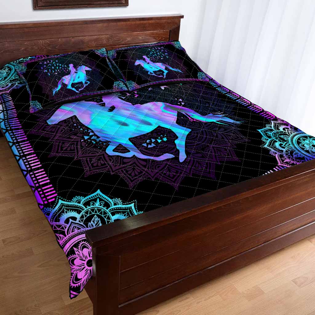 Hologram Horse Riding Horse Quilt Set 0622