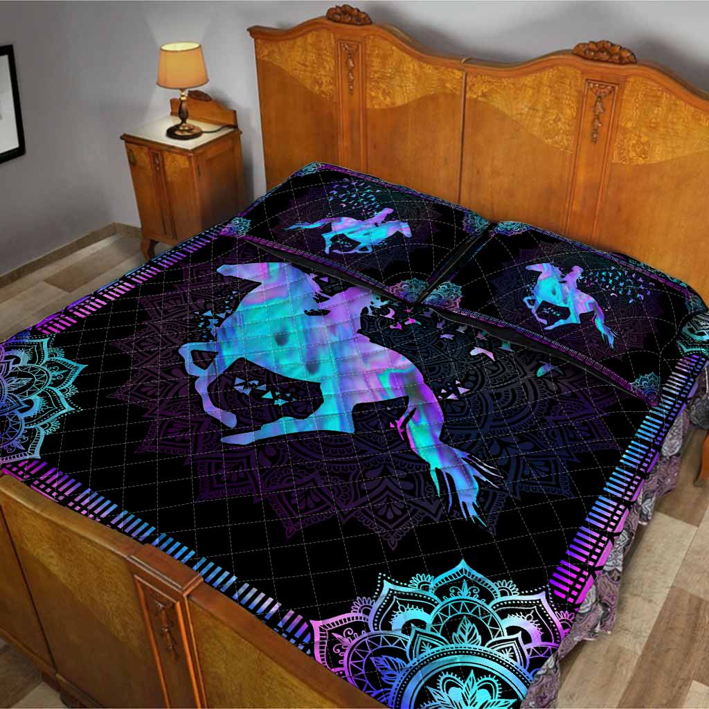Hologram Horse Riding Horse Quilt Set 0622