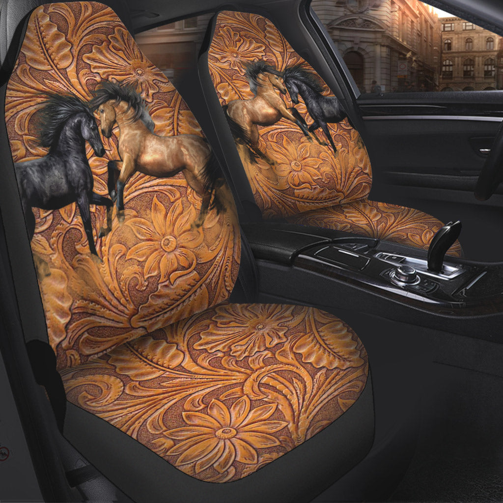 Love Horse Leather Pattern Print Horse Seat Covers 0622