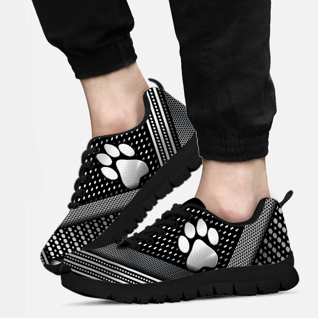 Abstract Silver Dog Sneakers 0622