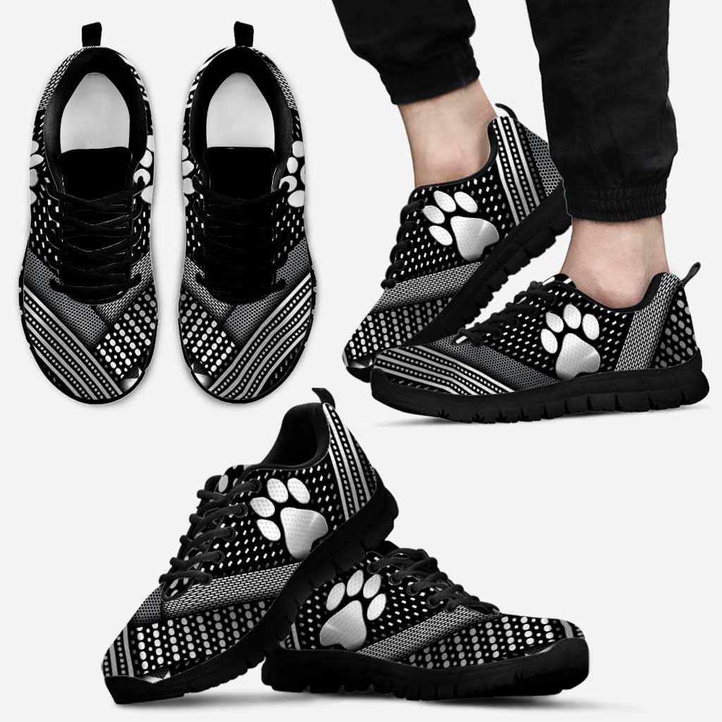 Abstract Silver Dog Sneakers 0622